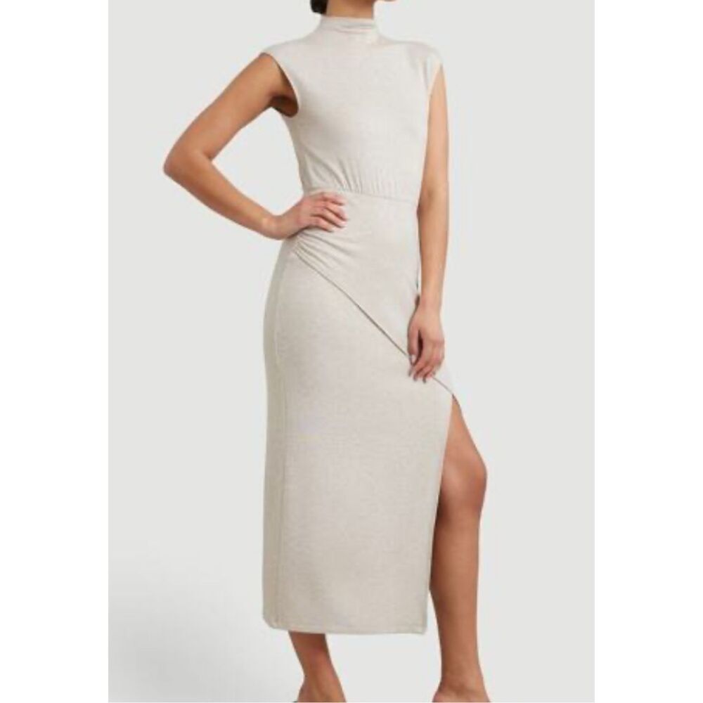 NWOT Modern Citizen Yimei Side Slit Midi Dress - M / Oatmeal